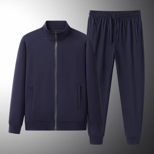 Tencel Roman Sports Leisure Men's Spring And Autumn Sweatshirt And Sweatpants Two-piece Suit - Image 3