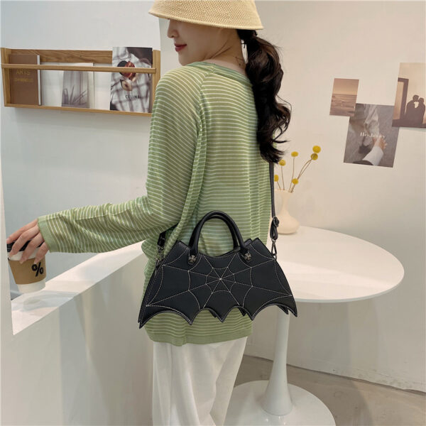 Halloween Spider Web Shape Shoulder Bags Personality Batgirl Tide Pu Handbags Fashoin Messenger Crossbody Bag - Image 5