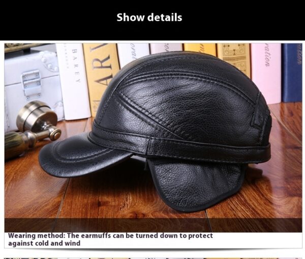 Outdoor Clip Cotton Tape Ear Protection Leather Hat - Image 10