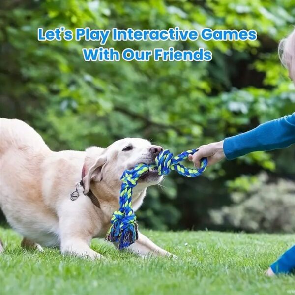 Heavy-Duty Rope Knot Dog Toys For Large Breeds Dental Health Chew And Interactive Tug Of War Play Pet Supplies - Image 3