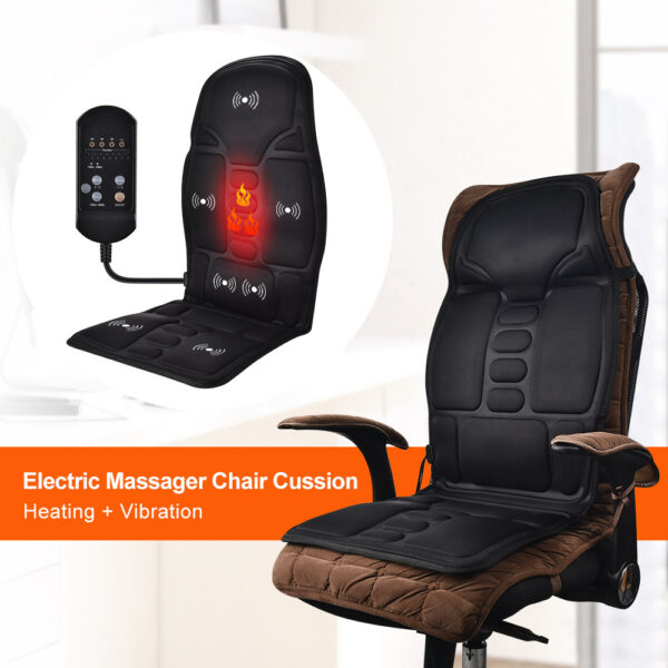 Car Electric Heated Massage Seat Cushion Pain Neck Waist Relaxation Vibration Massager Pad Car Office Full Body Massage Seat - Image 5