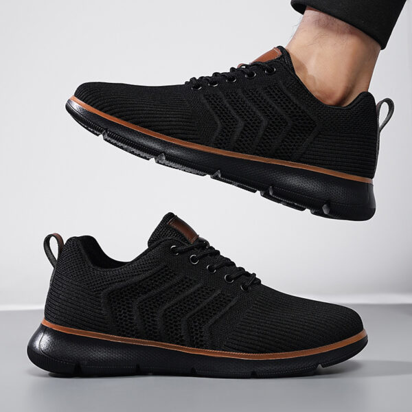 Fashion Lace-up Mesh Sneakers Casual  Flying Woven Walking Sports Shoes For Men - Image 3