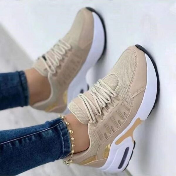 Lace Up Sneakers Women Wedge Heel Running Sports Shoes - Image 2