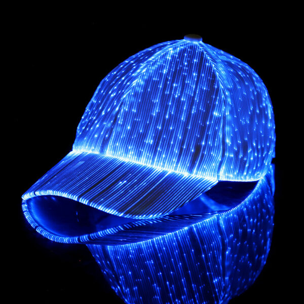 Luminous Baseball Cap New Breathable LED Light Fiber Fluorescent Cap Outdoor Sun-poof Peaked Cap Cross-border - Image 2