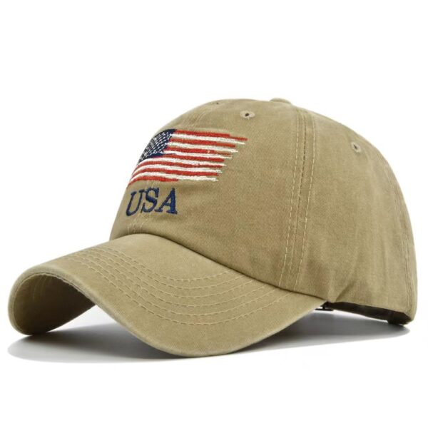 Washed Distressed Letters Baseball Peaked Cap - Image 6