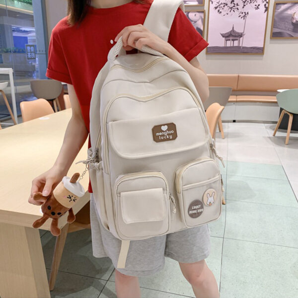 Cute Campus Preppy Backpack Large Capacity Multi-pocket Bags Women Primary Junior High School Students Schoolbags - Image 3