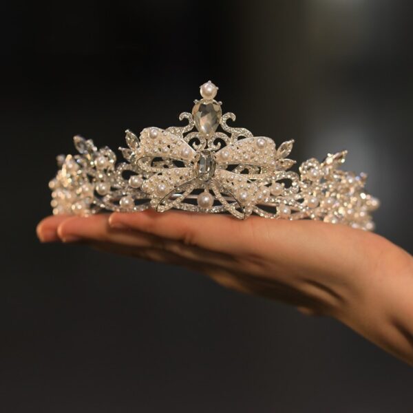 New Wedding Dress Silver Forehead Crown Temperament Luxury Rhinestone Alloy - Image 5