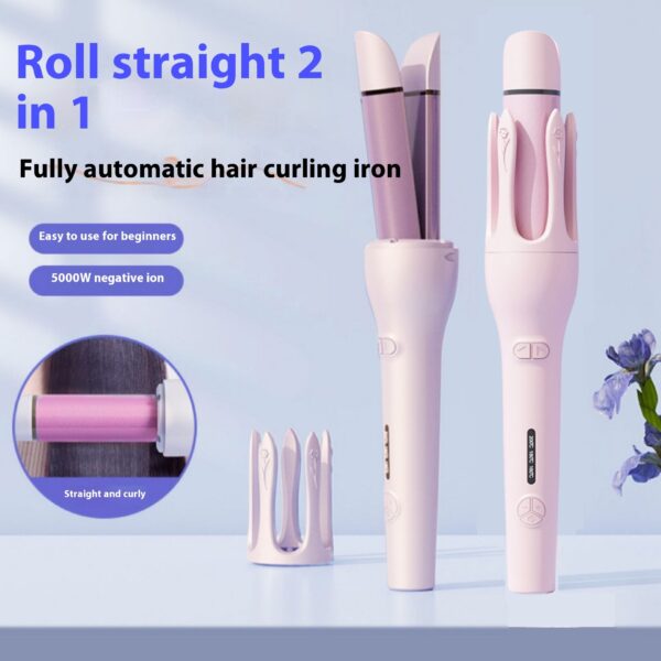 New 2 In 1 Automatic Hair Curler Straightener Negative Ion Electric Ceramic Fast Heating Rotating Magic Curler - Image 6