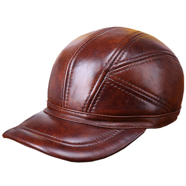 Outdoor Clip Cotton Tape Ear Protection Leather Hat - Image 5