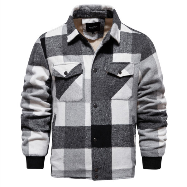 New Autumn And Winter Men's Jacket Casual Plaid Coat - Image 5