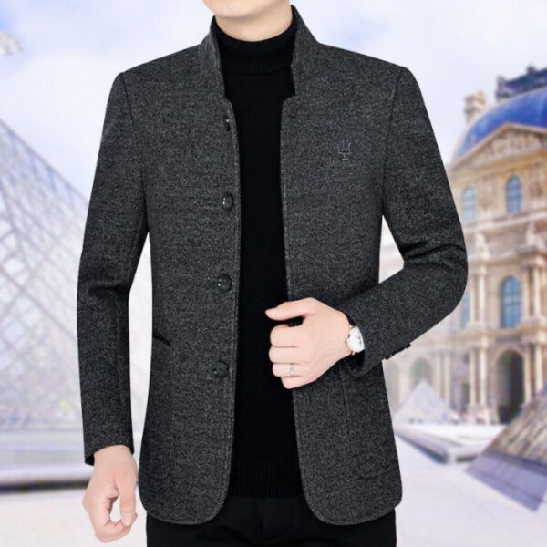 Fall And Winter Lapels Casual Jacket Business Top Fleece Padded Coat - Image 2