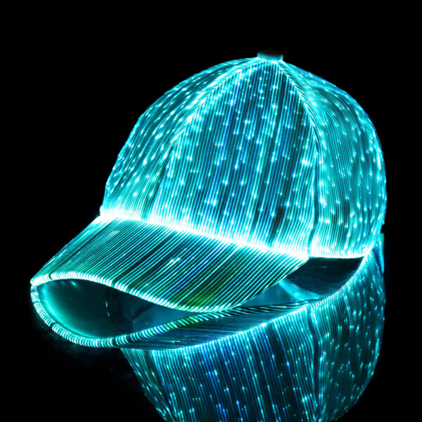 Luminous Baseball Cap New Breathable LED Light Fiber Fluorescent Cap Outdoor Sun-poof Peaked Cap Cross-border - Image 3