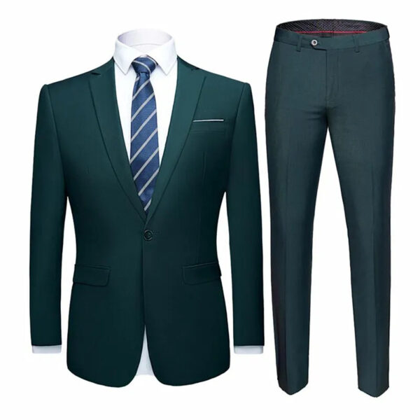 Solid Color Two-piece Plus Size Men's Suit - Image 8