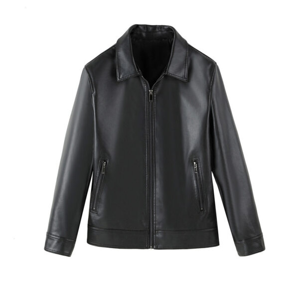 Leather Lapel Light Business Men's Jacket - Image 4