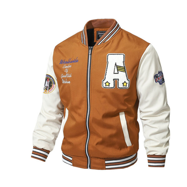 Retro Baseball Uniform Men's Thickened Loose Casual Jacket - Image 8