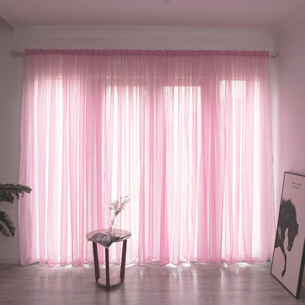 Simple And Modern Balcony Solid Color Gauze Curtain - Image 10