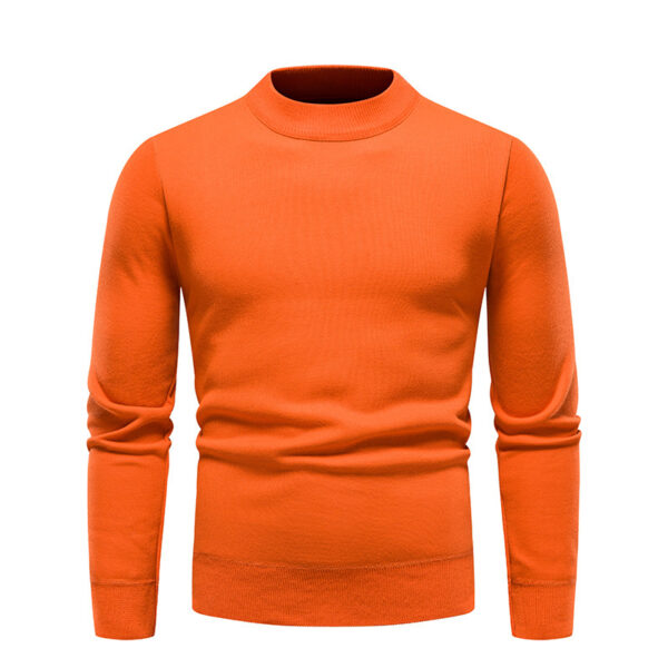 Sweater Men's Fleece-lined Thick Round Neck Sweater - Image 7