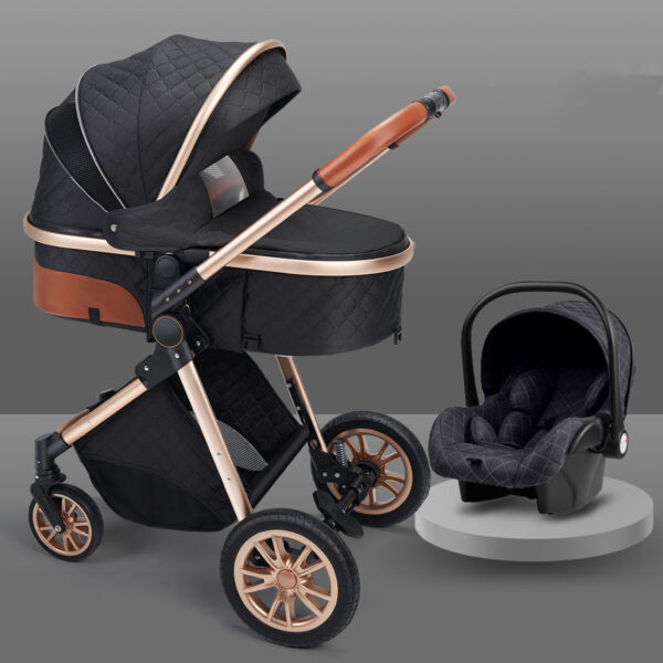 Lightweight Folding Two Way Shock Absorbing Newborn Baby Stroller - Image 9