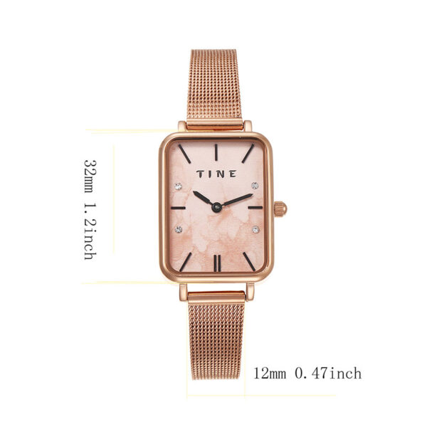 High-Grade Square Ins Style Student Steel Belt Watch Simple Temperament Quartz - Image 5