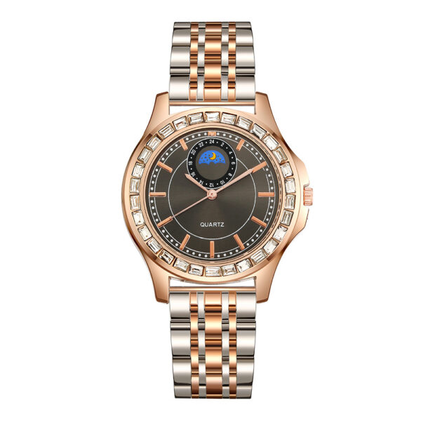 Lady Temperament Simple Rhinestone Steel Strap Watch - Image 6