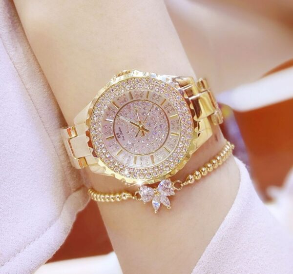 Hot new starry women's watch full brick automatic non-mechanical ladies watch student fashion watch waterproof - Image 2