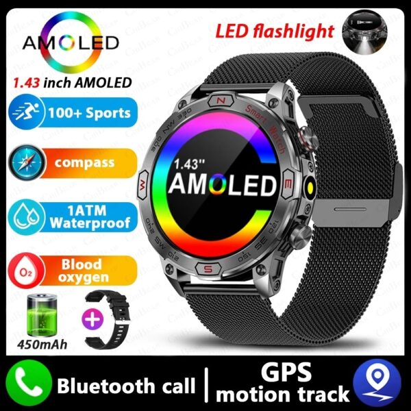 Smart Watch HD AMLOED Screen Bluetooth Calling Sports Watch - Image 4