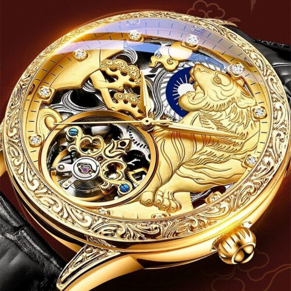 Men's Fully Automatic Mechanical Watch Stereo Relief Waterproof - Image 2