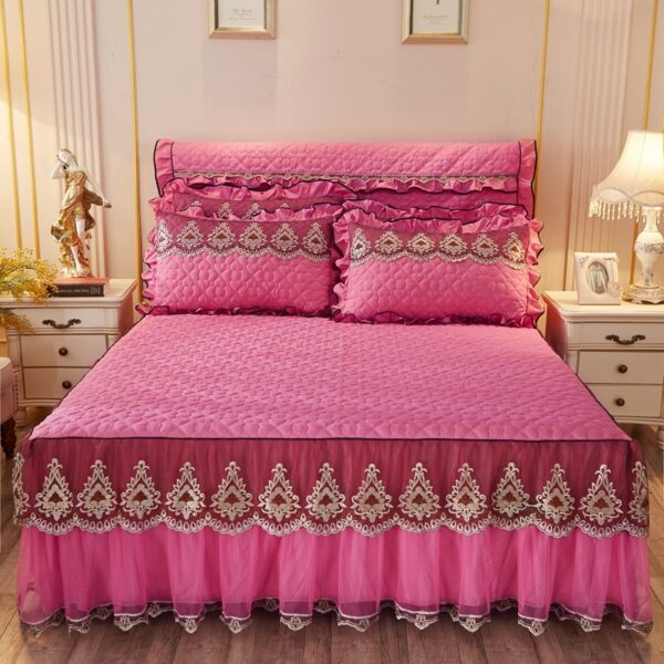 Quilted Lace Bed Skirt Thickened Plus Cotton Bedspread Single Piece Simmons Bed Cover Bed Circumference 1.8m Bed - Image 9