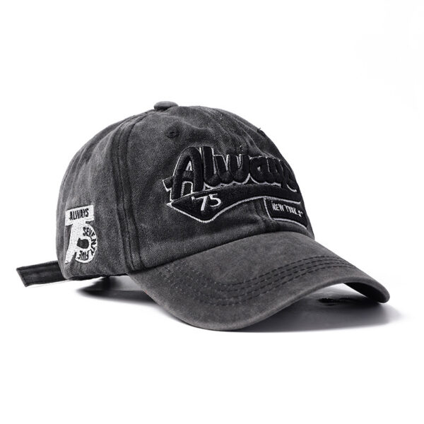 Washed Distressed Letters Embroidery Sun Baseball Hat - Image 8