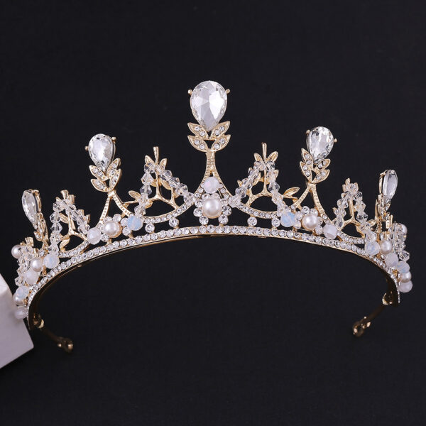 Korean Style Bridal Crown Earring Set - Image 8