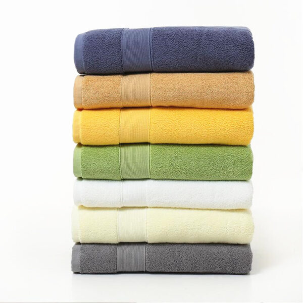 Cotton thickened plain colored bath towel - Image 2