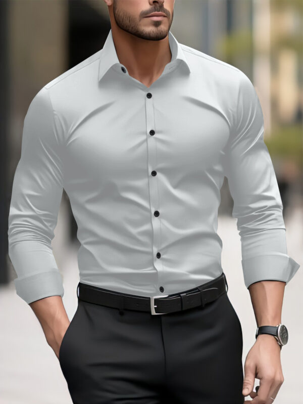 Men's Pigment Business Casual Long Sleeve Shirt - Image 3