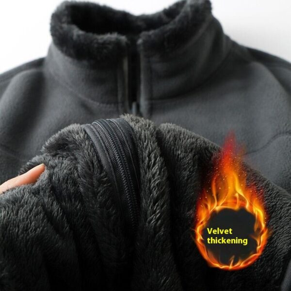 Polar Fleece Jacket Male Loose And Warm Autumn Winter Sweater - Image 3