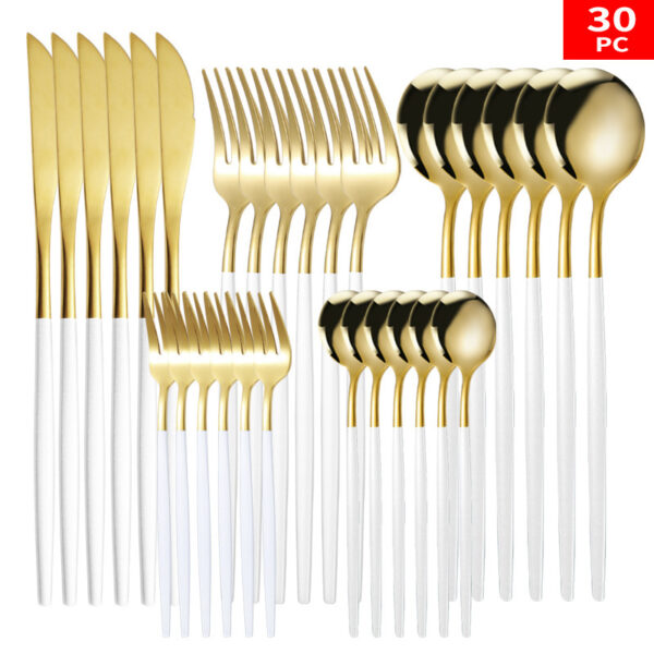 Stainless Steel Knife And Forks 30-piece Tableware Set Suit - Image 10