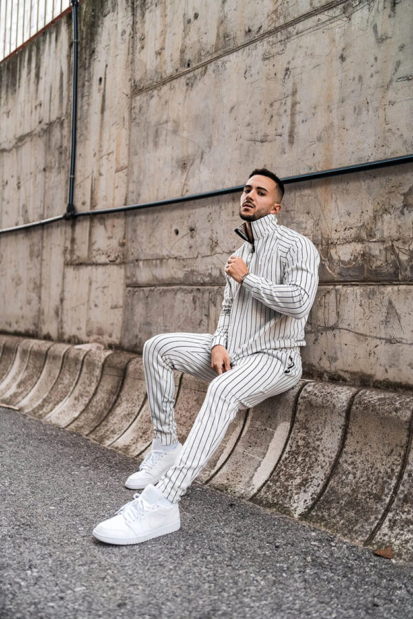 Striped Leisure Sports Running Two-Piece Suit