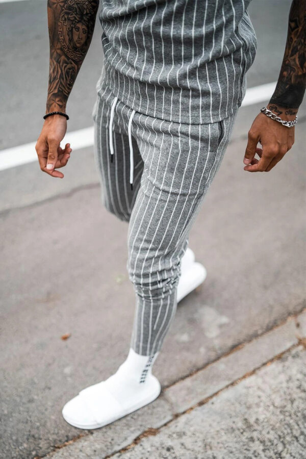 Striped Leisure Sports Running Two-Piece Suit - Image 6