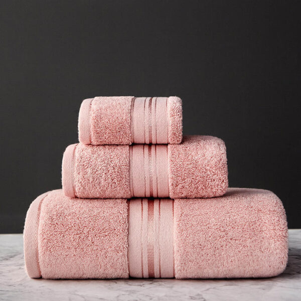 Pure Color Thick Cotton Bath Towel Set Towel Set Increased Pure Cotton Beach Towel Beauty Salon Bath Towel - Image 5