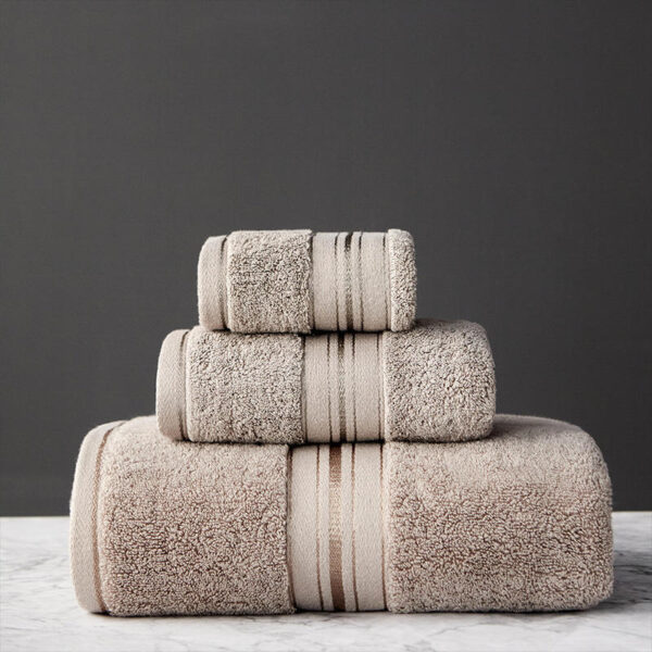 Pure Color Thick Cotton Bath Towel Set Towel Set Increased Pure Cotton Beach Towel Beauty Salon Bath Towel - Image 3