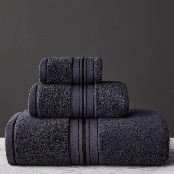 Pure Color Thick Cotton Bath Towel Set Towel Set Increased Pure Cotton Beach Towel Beauty Salon Bath Towel - Image 9