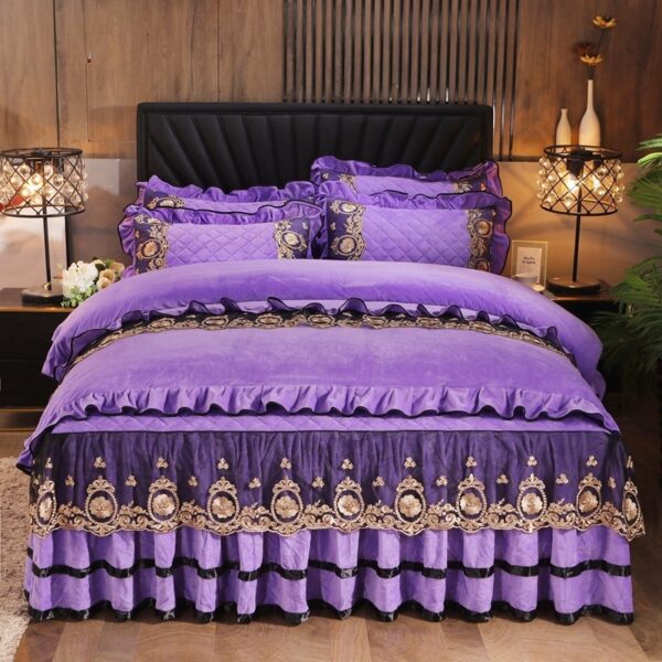 Lace Bedskirt Bedclothes Mattress Cover Bedspread Pillowcases Home Textiles - Image 4