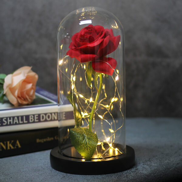 Mothers Day Wedding Favors Bridesmaid Gift Immortal Simulation Rose Glass Cover Luminous Led Ornament - Image 10