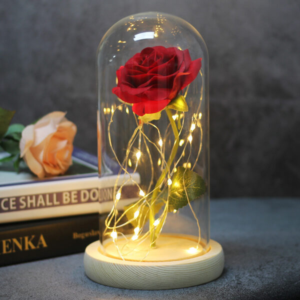 Mothers Day Wedding Favors Bridesmaid Gift Immortal Simulation Rose Glass Cover Luminous Led Ornament - Image 7