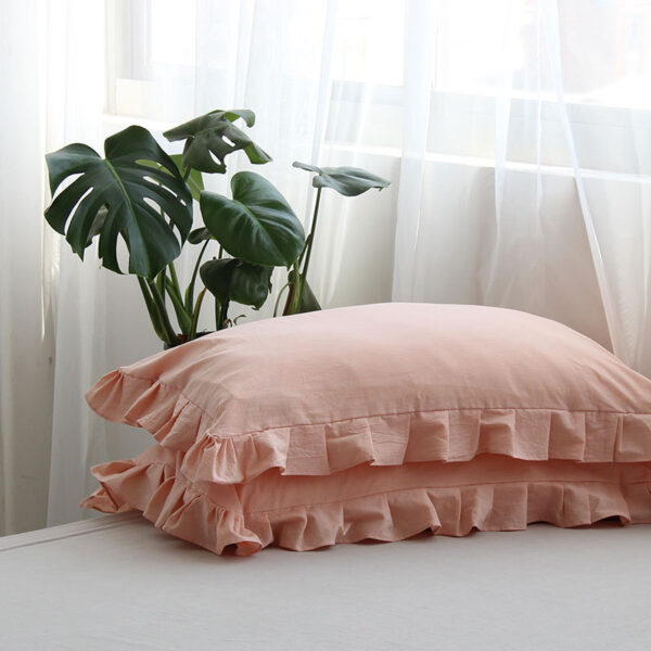 Pure Cotton Ruffled Pillowcase, A Pair Of Single Pillowcases