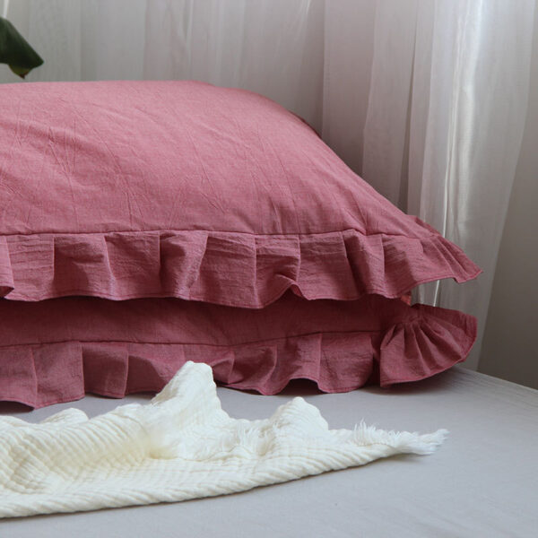 Pure Cotton Ruffled Pillowcase, A Pair Of Single Pillowcases - Image 5