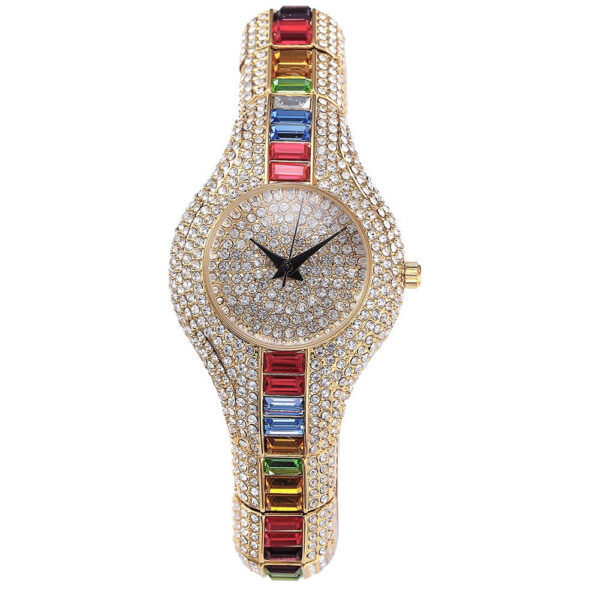 Fashion Watch With Diamonds And Colorful Stones Full Of Diamonds European-Style High-End Watches For Women - Image 5