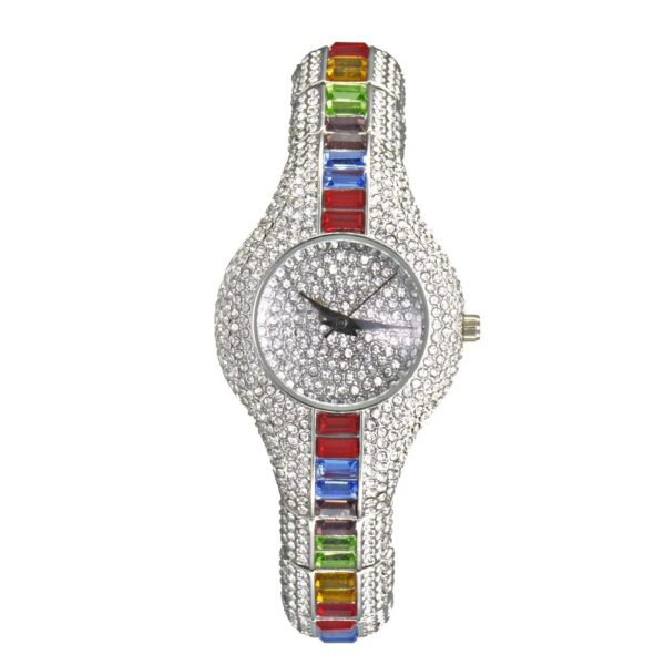 Fashion Watch With Diamonds And Colorful Stones Full Of Diamonds European-Style High-End Watches For Women - Image 3