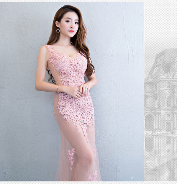 Lace Transparent Mermaid Evening Dress - Image 8