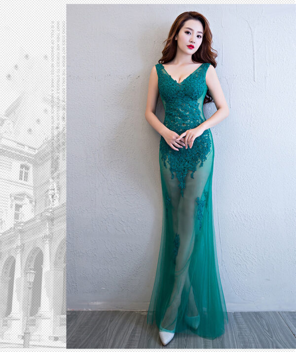 Lace Transparent Mermaid Evening Dress - Image 7