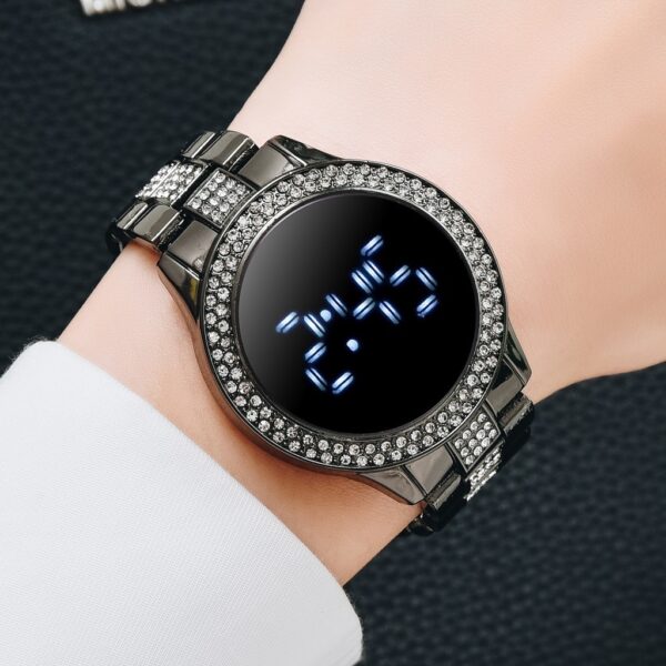 New Style Diamond-Encrusted Ladies Sports Fashion Personalized Electronic Watch - Image 2