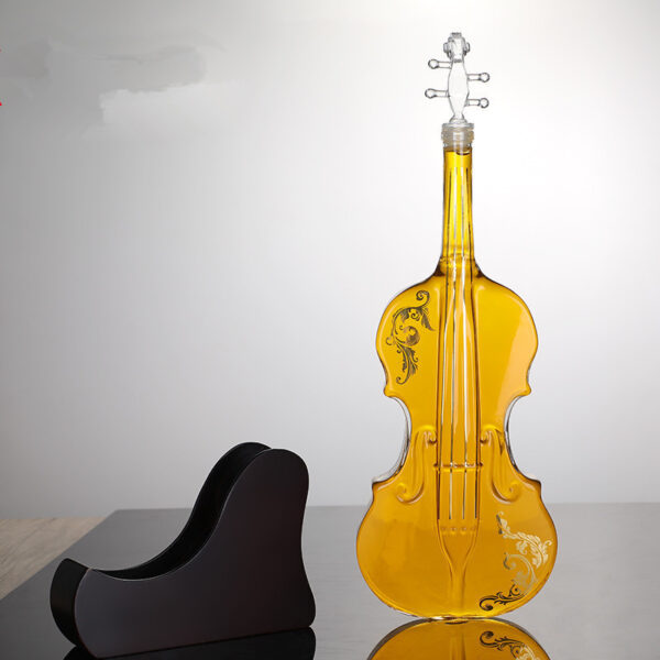 Violin Shape Glass Wine Bottle Customization, Decanter Special-shaped Creative Art And Craft Wine Bottle - Image 2